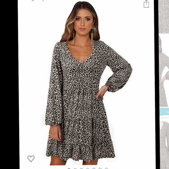NEW Leopard tunic babydoll swing $85 dress NWT - Picture 2 of 11